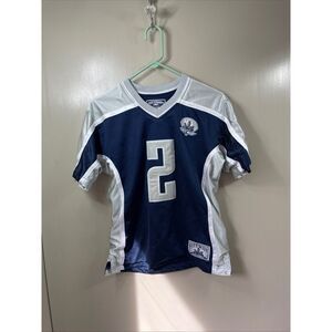 Steve & Barrys New York Football Jersey Navy Blue Silver Kids Size 14-16 # 2
